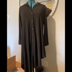 Dark grey knit asymmetrical dres